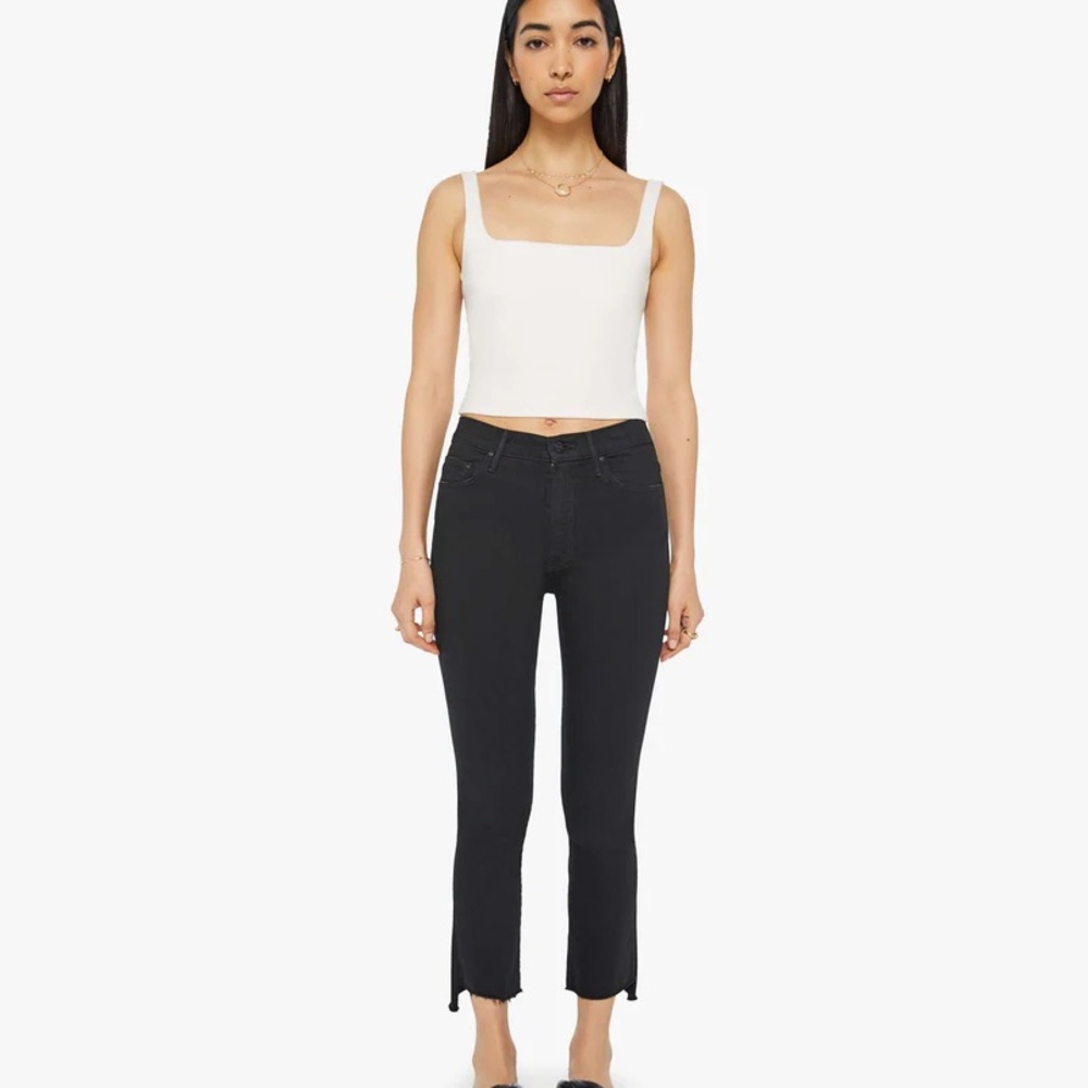 MOTHER The Insider Crop Step Fray Jeans Size 28